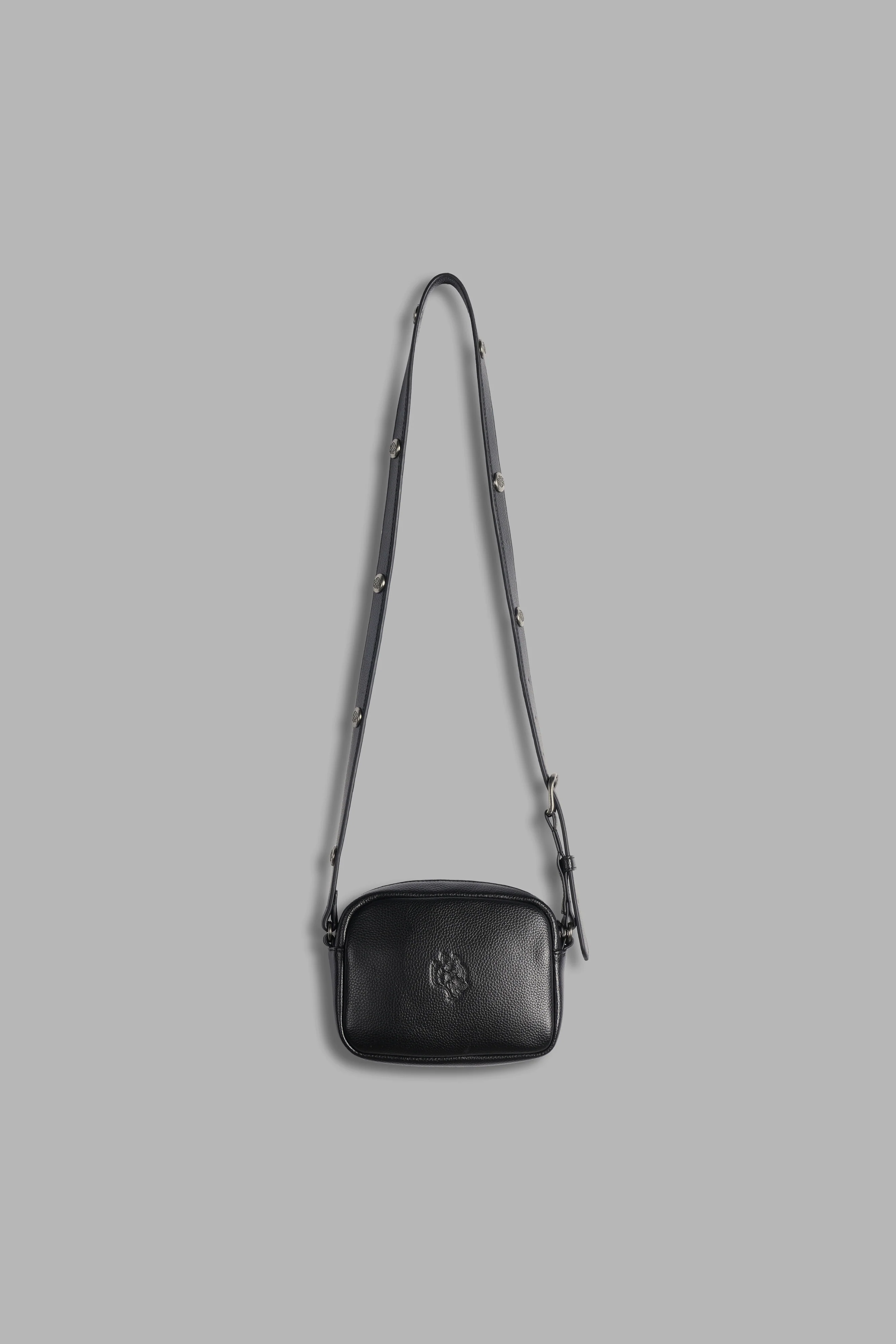 Wolves Chopper Blade Leather Side Bag in Black - Image 2