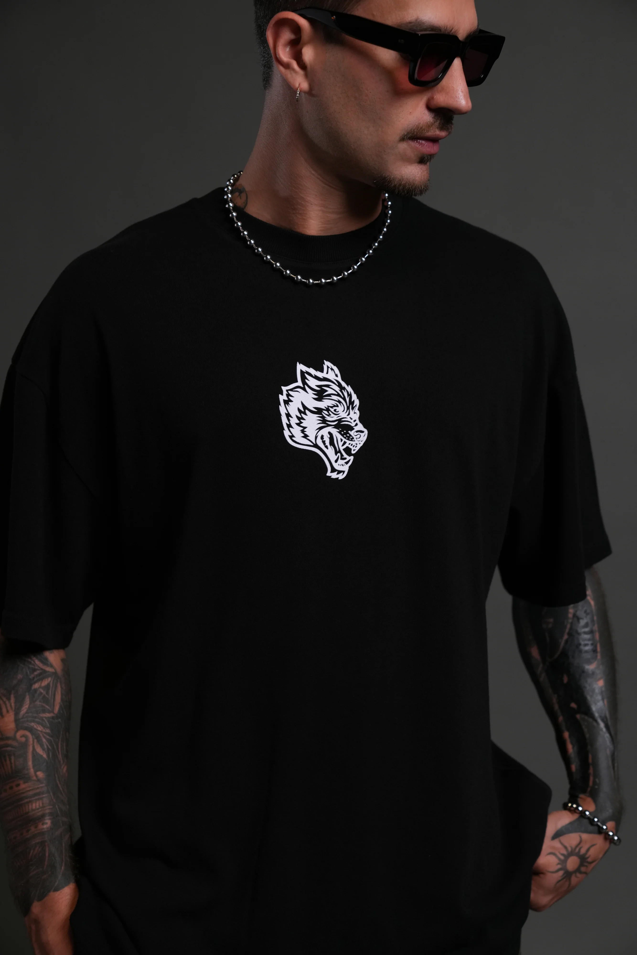 Wolves Club FRVR Unisex "Premium" Oversized Tee in Black - Image 7