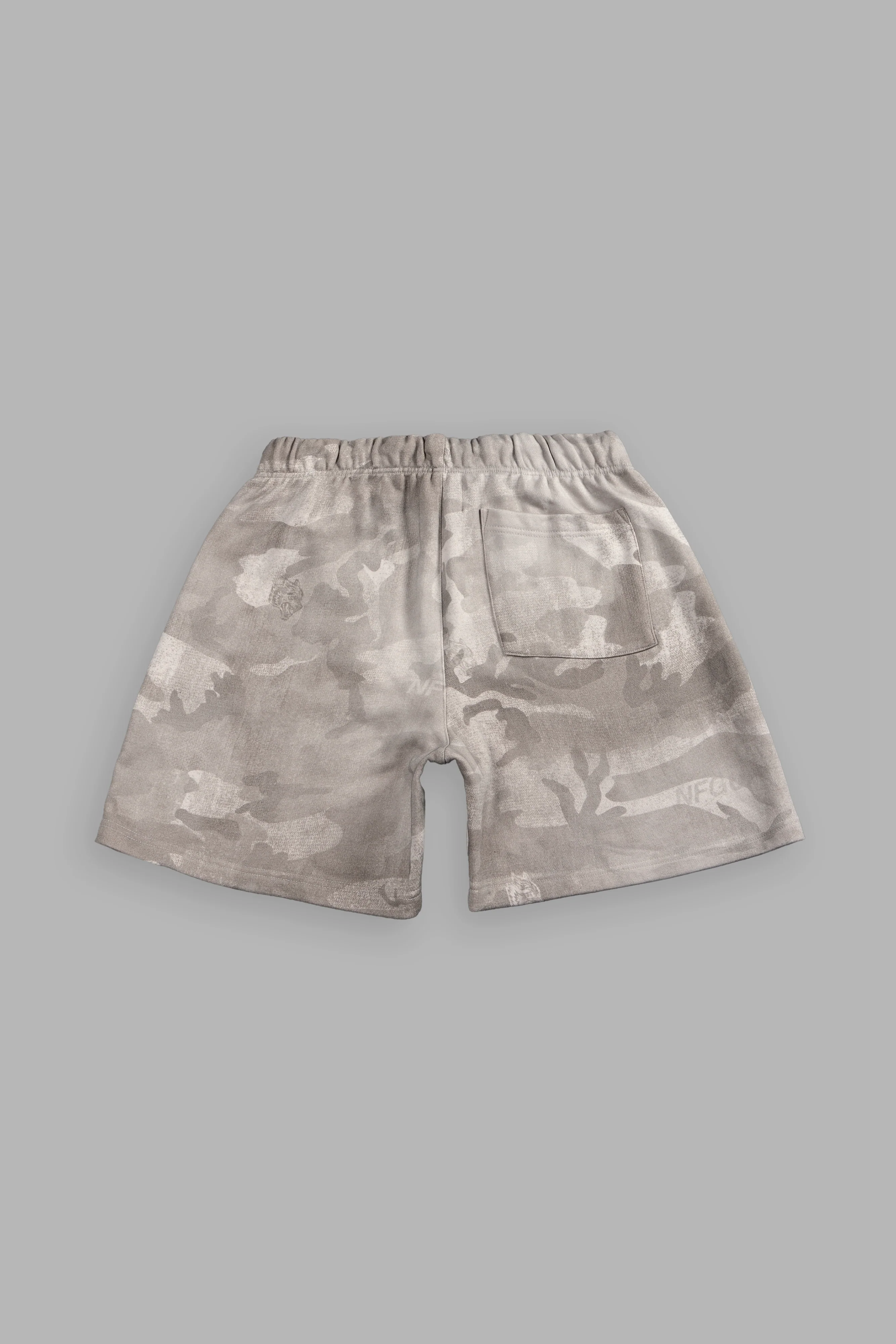 Wolves Club Post Lounge Unisex Sweat Shorts in Clay Vintage Woodland Camo - Image 3