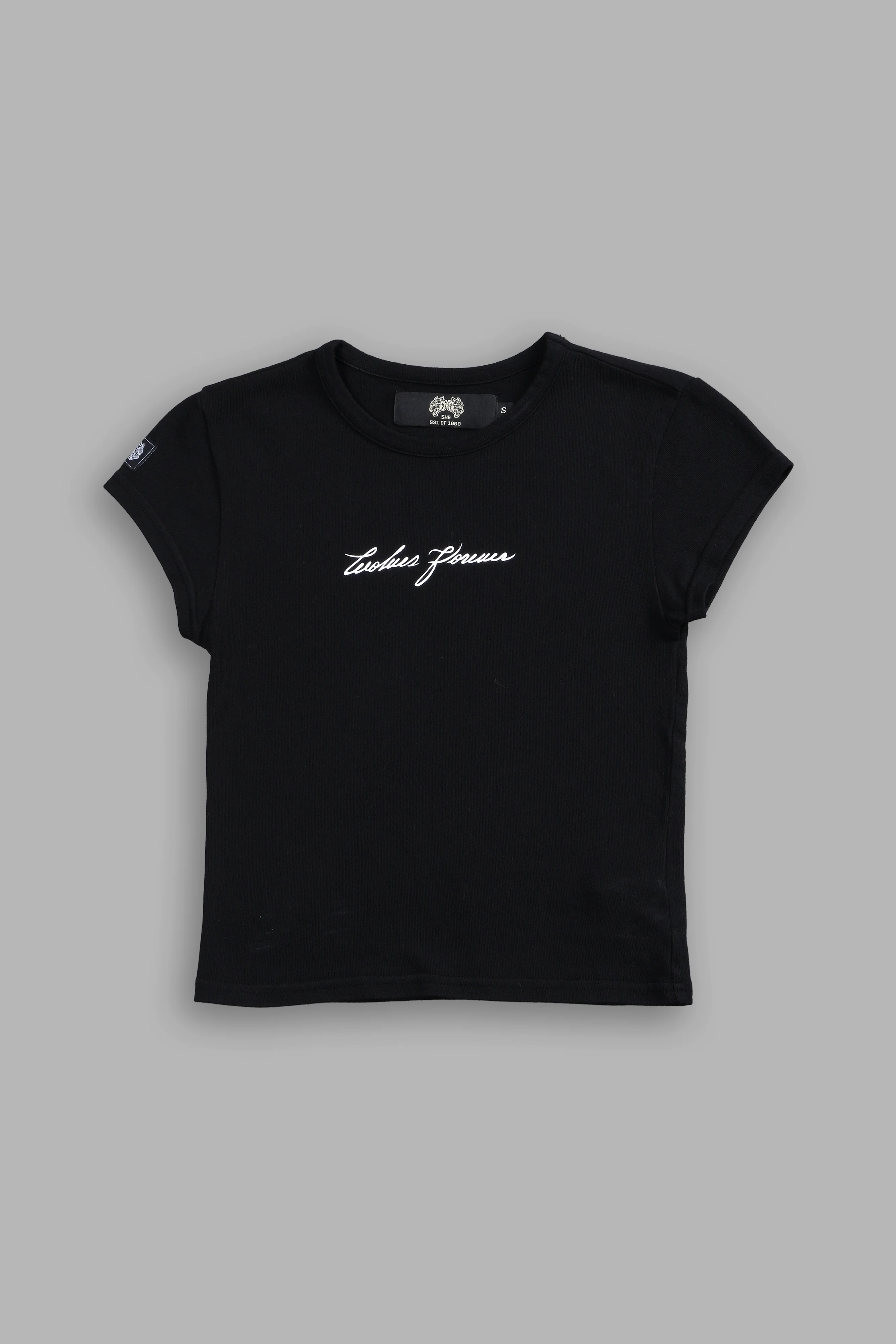 Wolves Forever Baby Tee in Black - Image 3