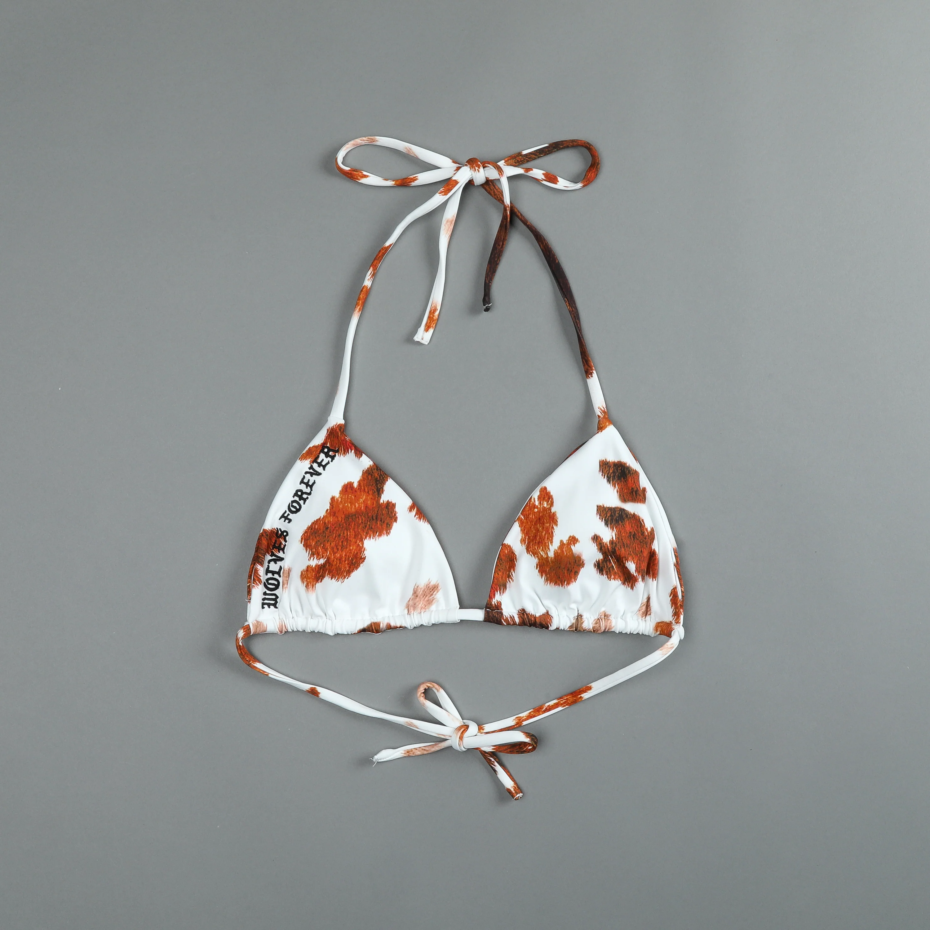 Wolves Forever Nikita Triangle Top in Canyon Cow Print - Image 2