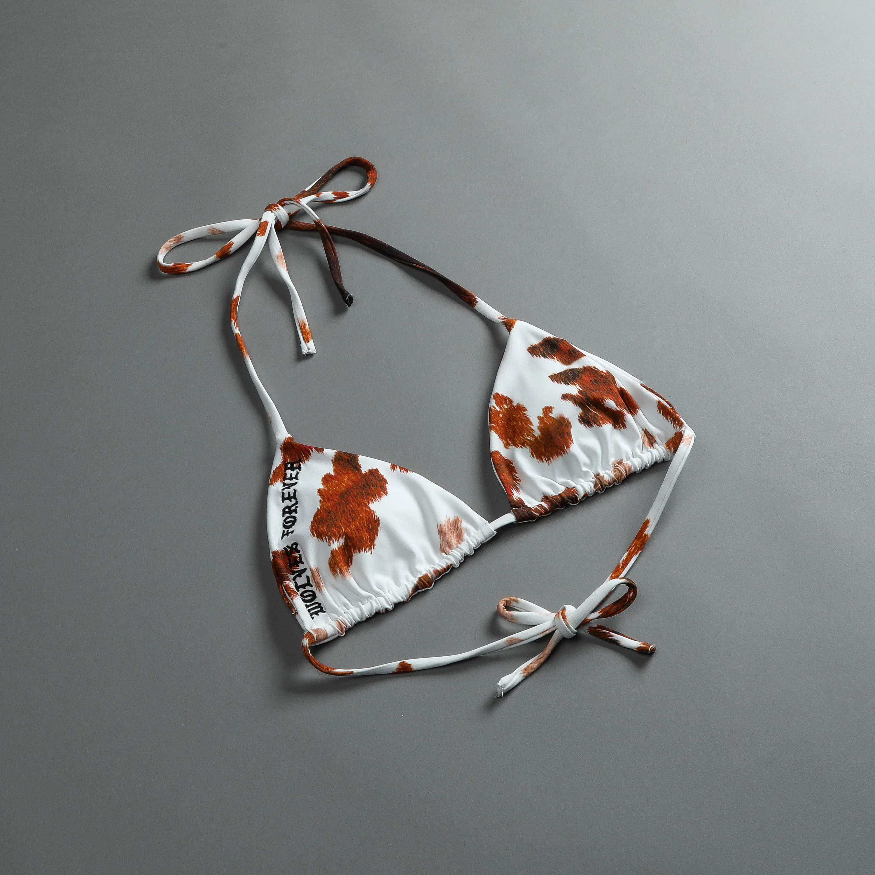 Wolves Forever Nikita Triangle Top in Canyon Cow Print - Image 8