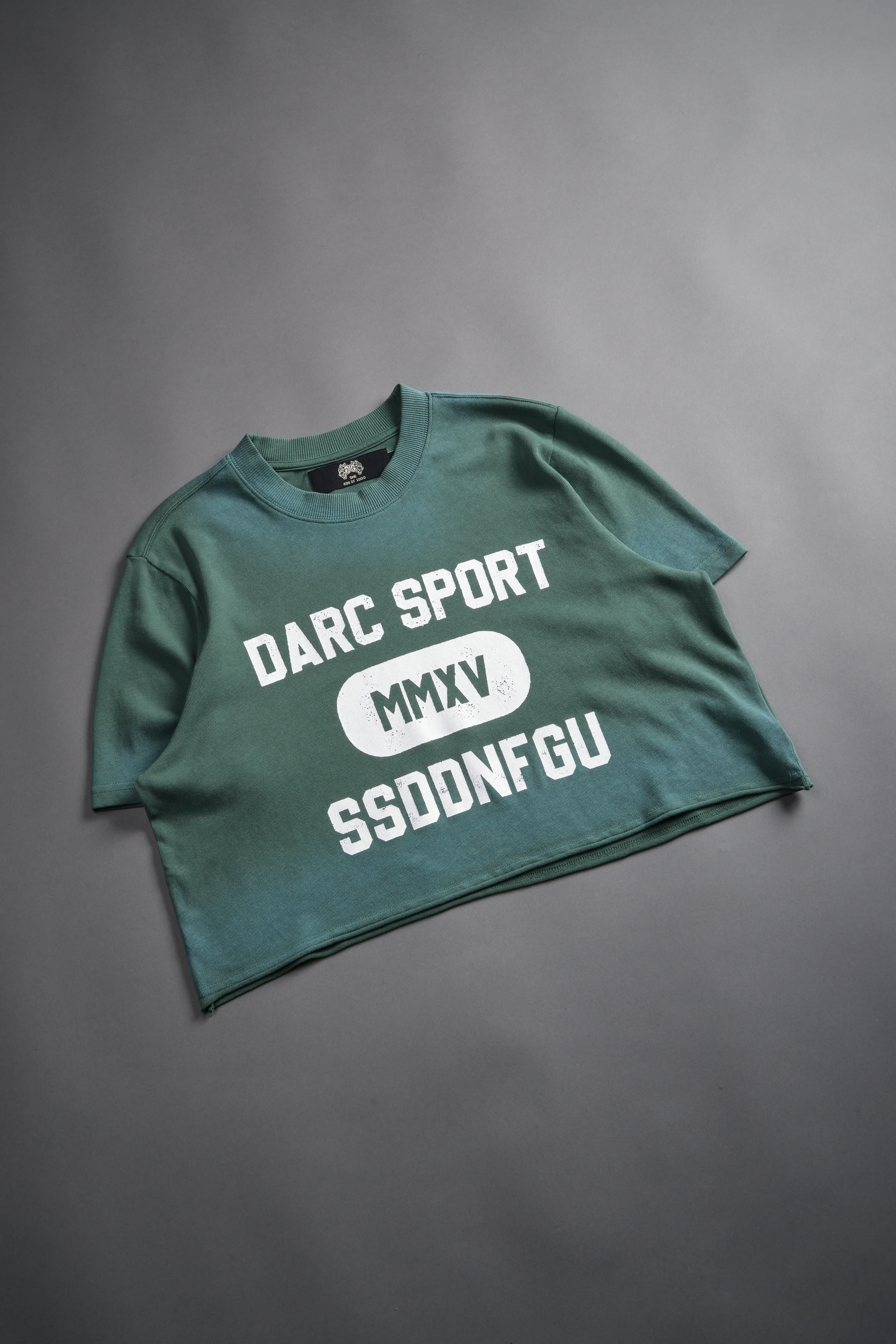 Wolves Forever "Premium" (Cropped) Tee in Hunter Green Driftwash - Image 5