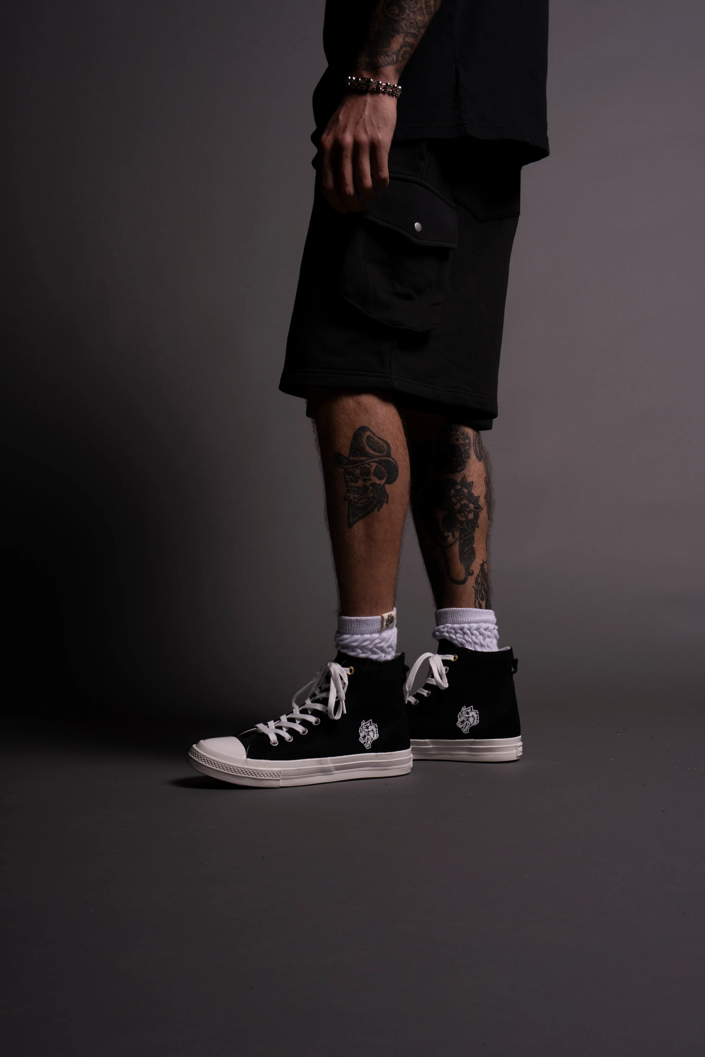 Wolves Forever Sueded Walk 1-DIOS High Top Shoe in Black - Image 4
