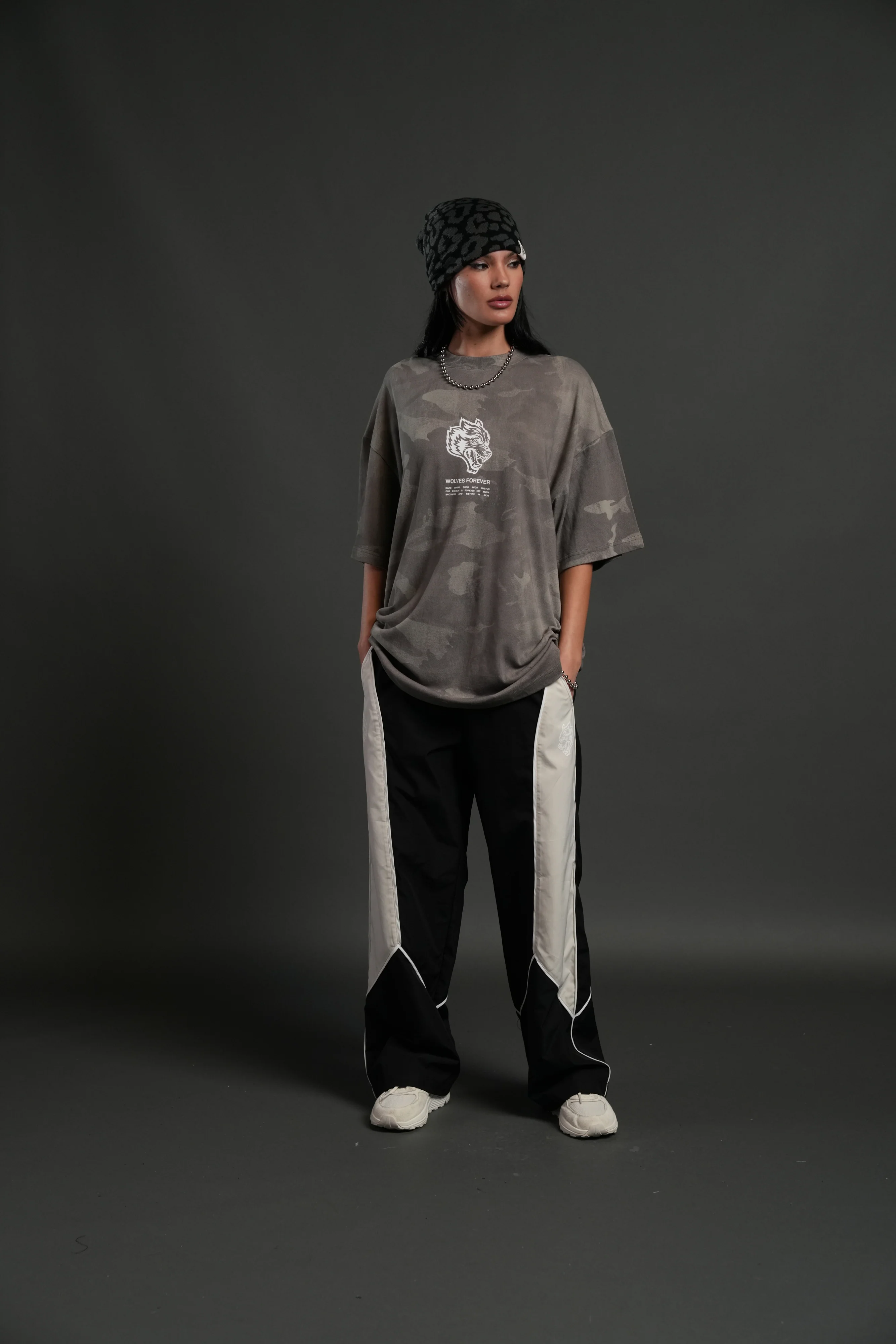 Wolves Have Your Back Unisex "Premium" Oversized Tee in Lush Vintage Woodland Camo - Image 5