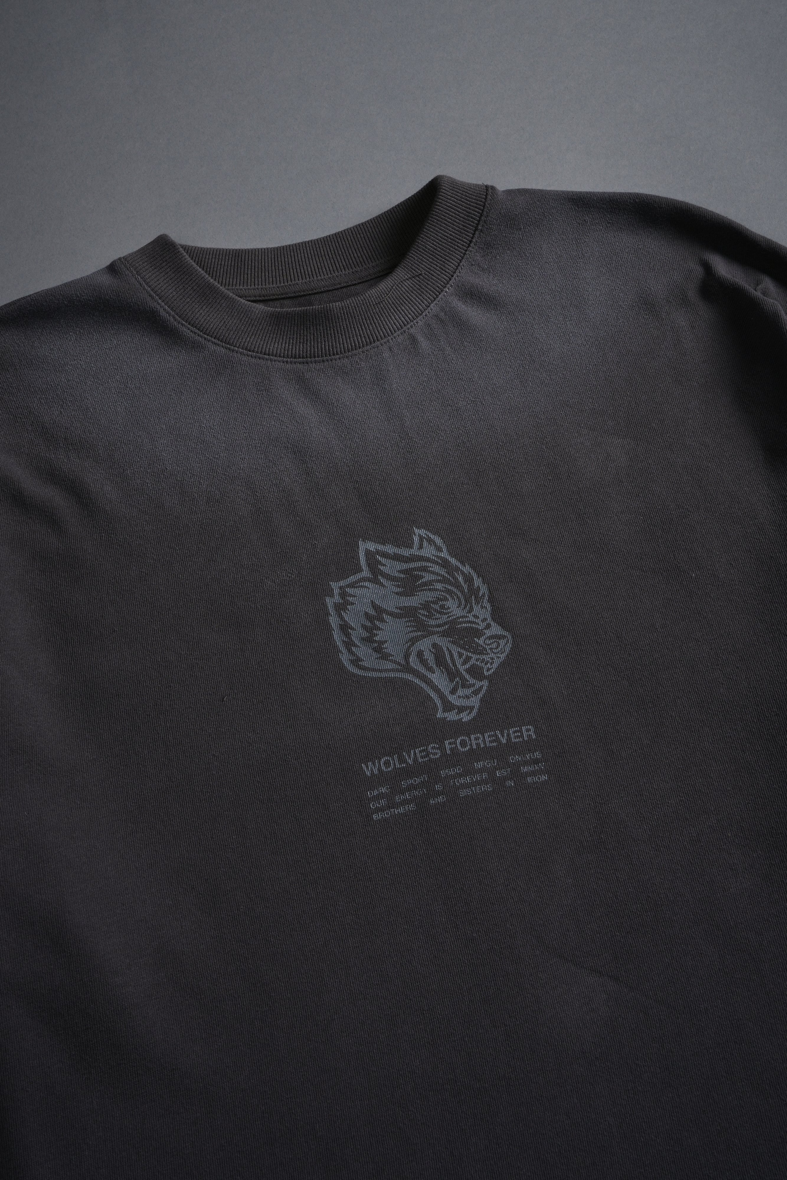 Wolves Have Your Back Unisex "Premium" Oversized Tee in Wolf Gray Drift Wash - Image 3