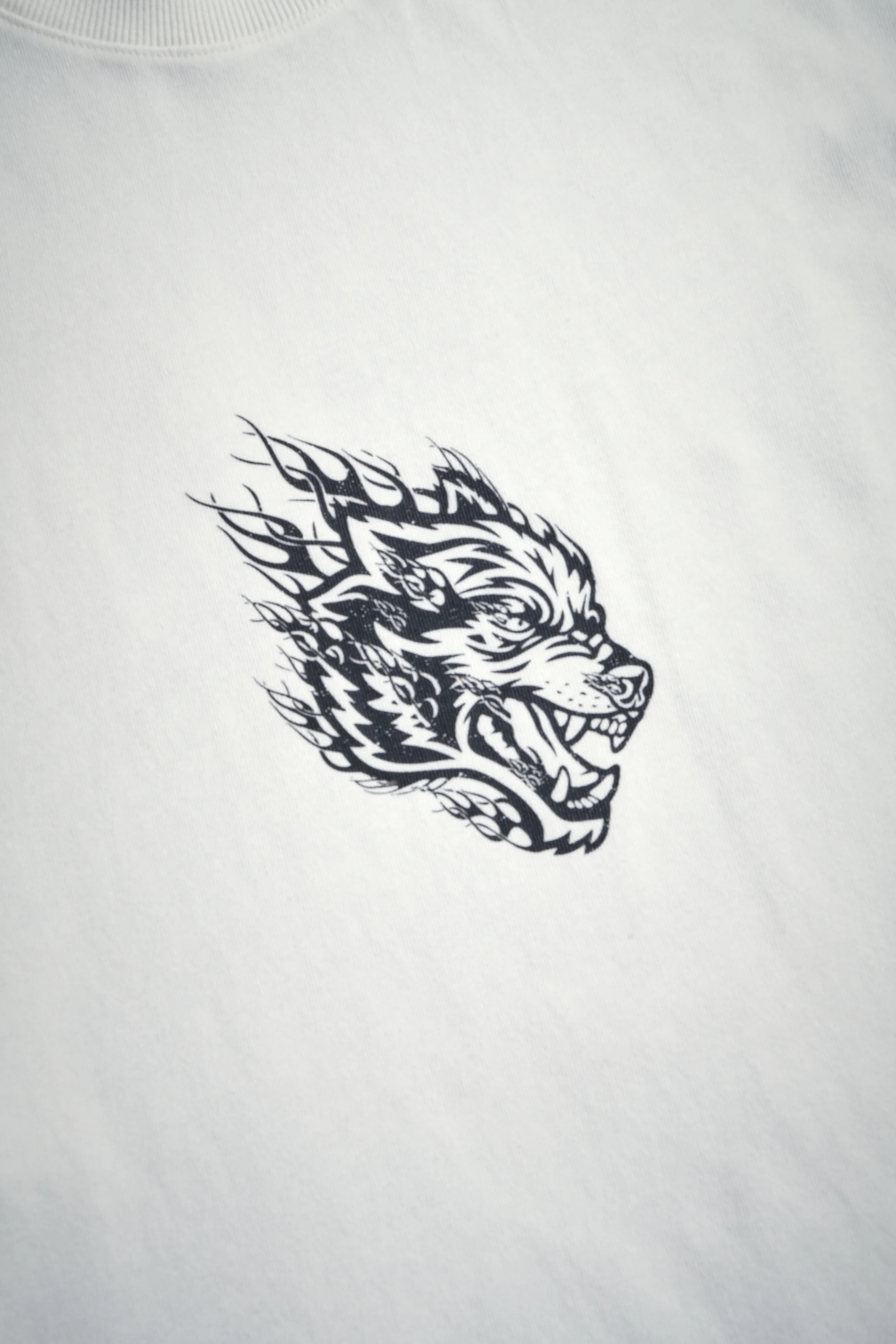 Wolves Inferno "Premium" Oversized Tee in Cream - Image 7