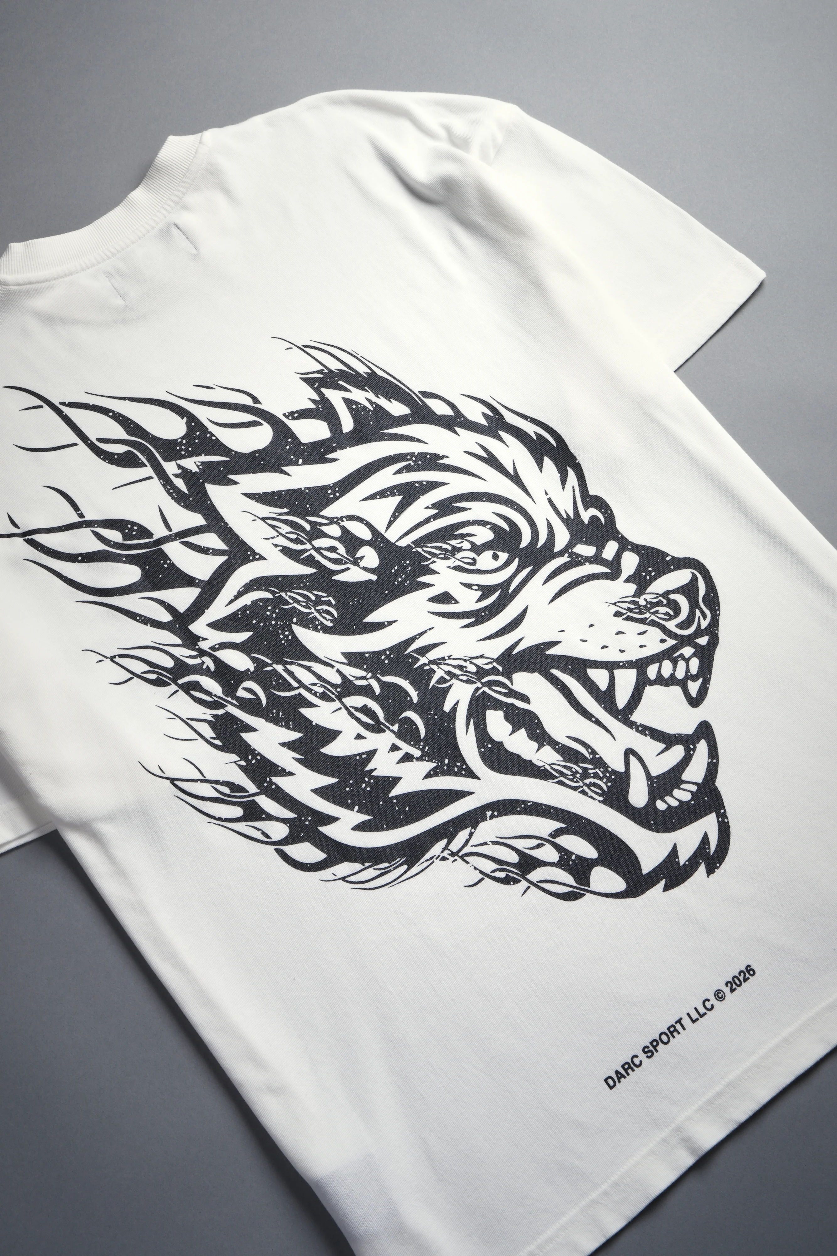 Wolves Inferno "Premium" Oversized Tee in Cream - Image 8