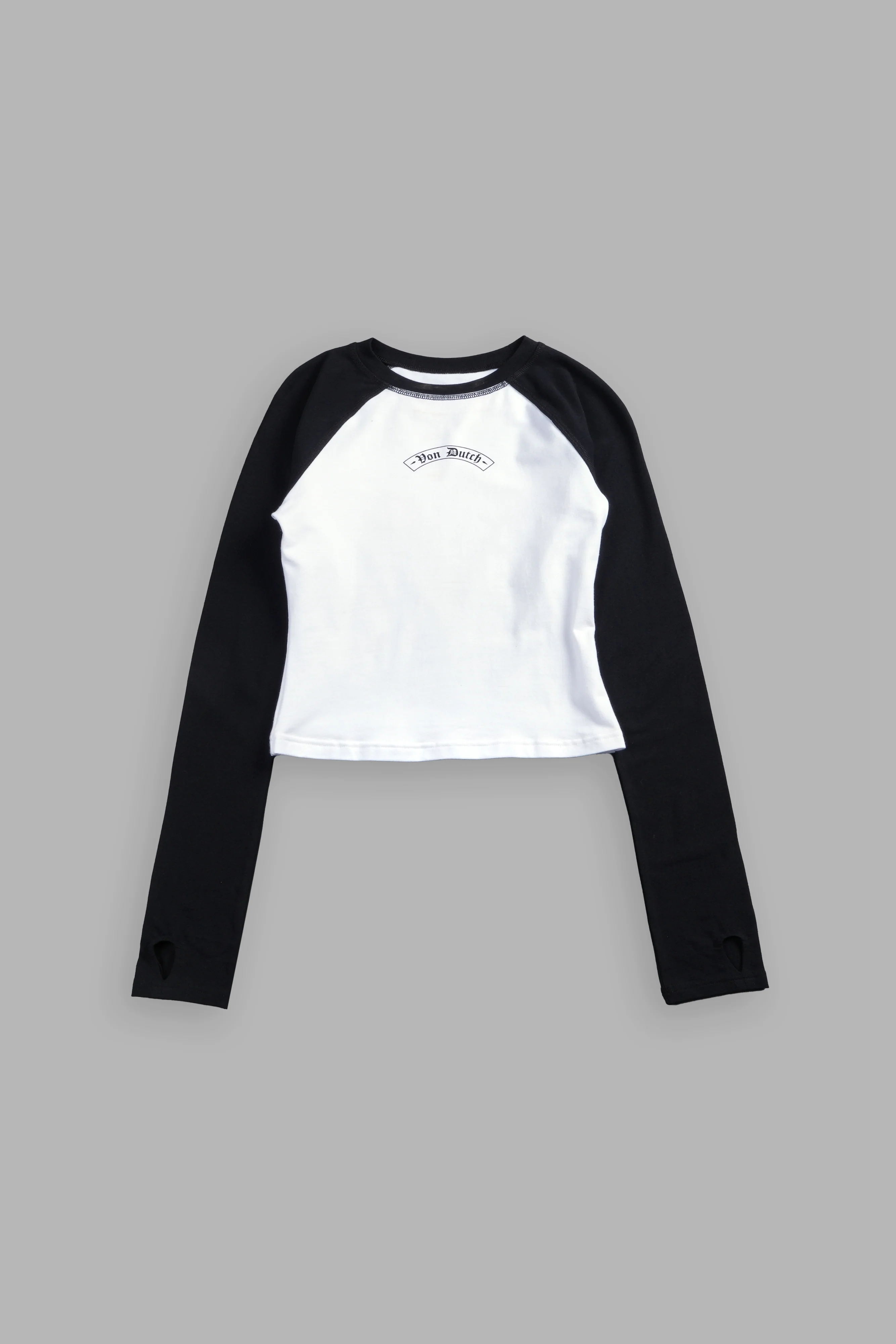 Wolves Kulture Raglan Ringer LS Tee in Black/White - Image 7