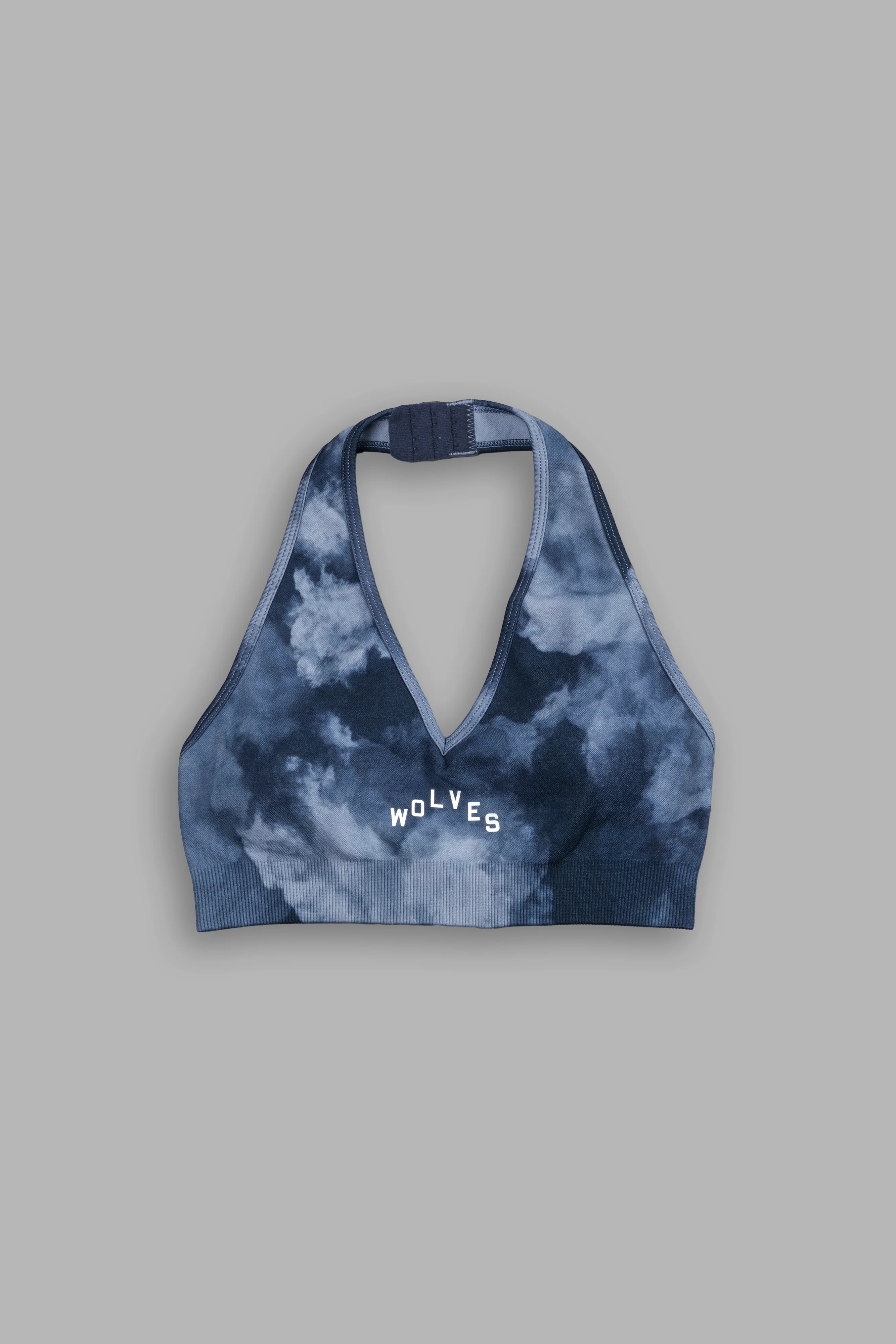 Wolves Pyramid "Everson Seamless" Halter Bra in Darc Blue Big Ghost Clouds - Image 3
