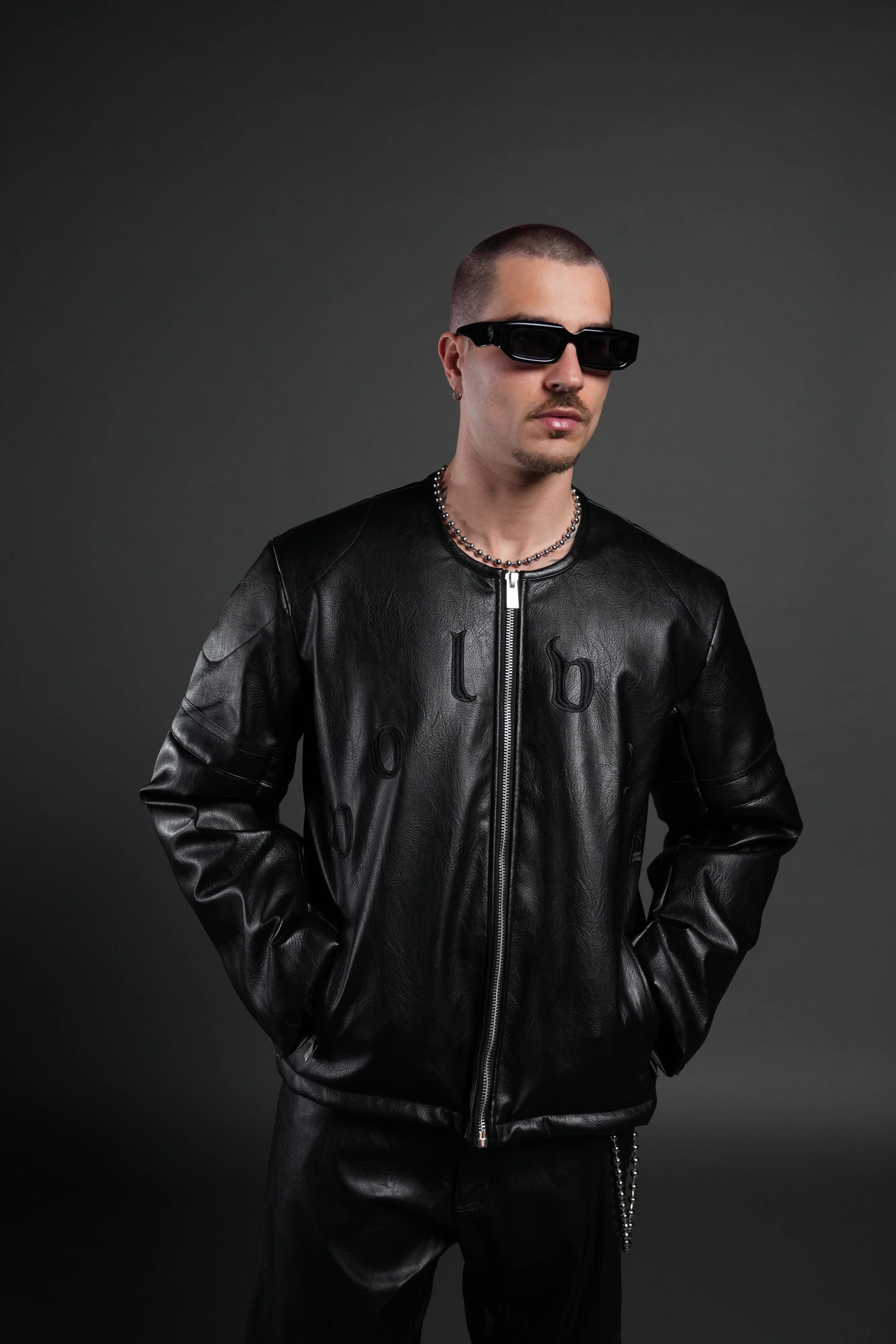 Wolves Pyramid Jesse Biker Jacket in Black - Image 4