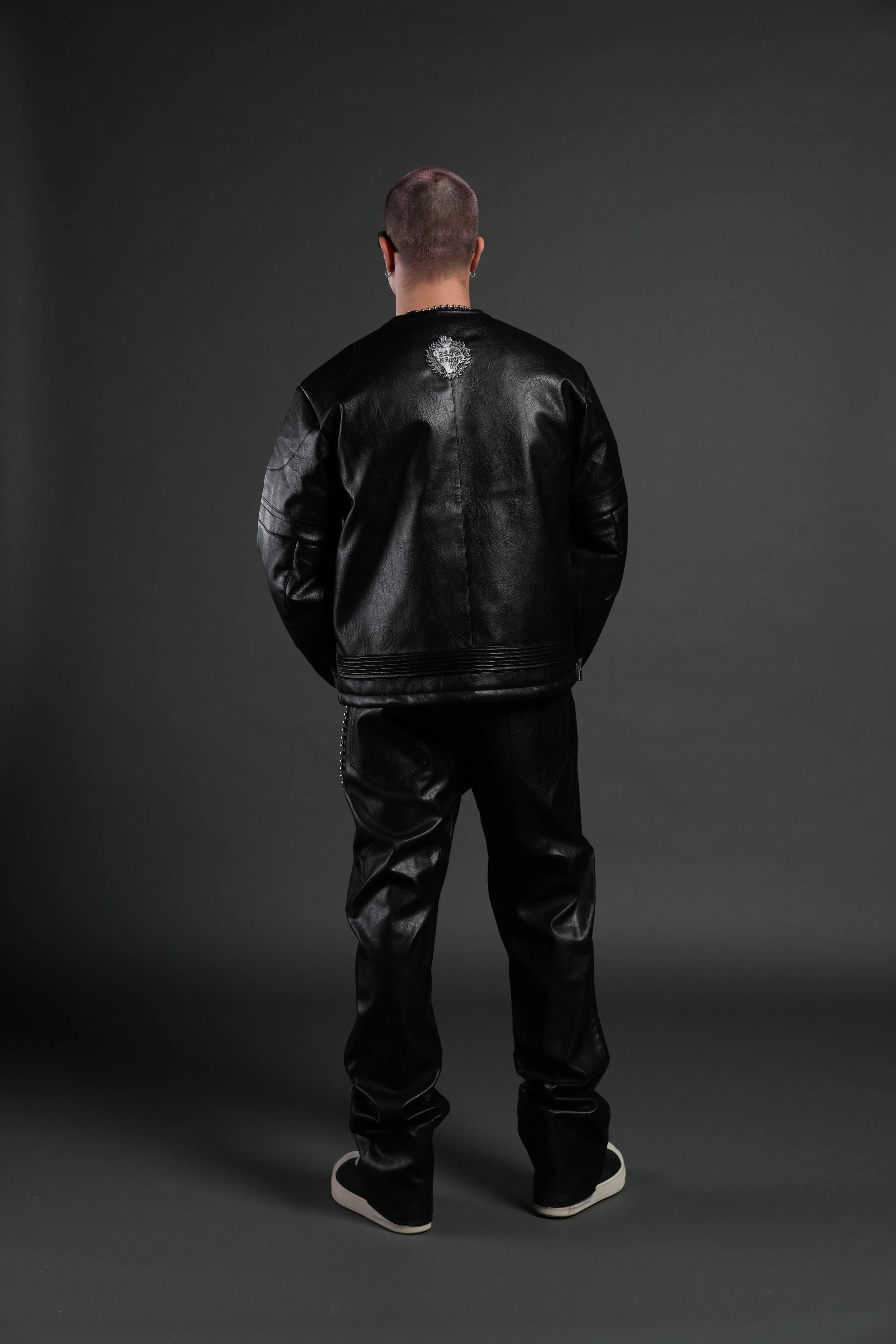 Wolves Pyramid Jesse Biker Jacket in Black - Image 6