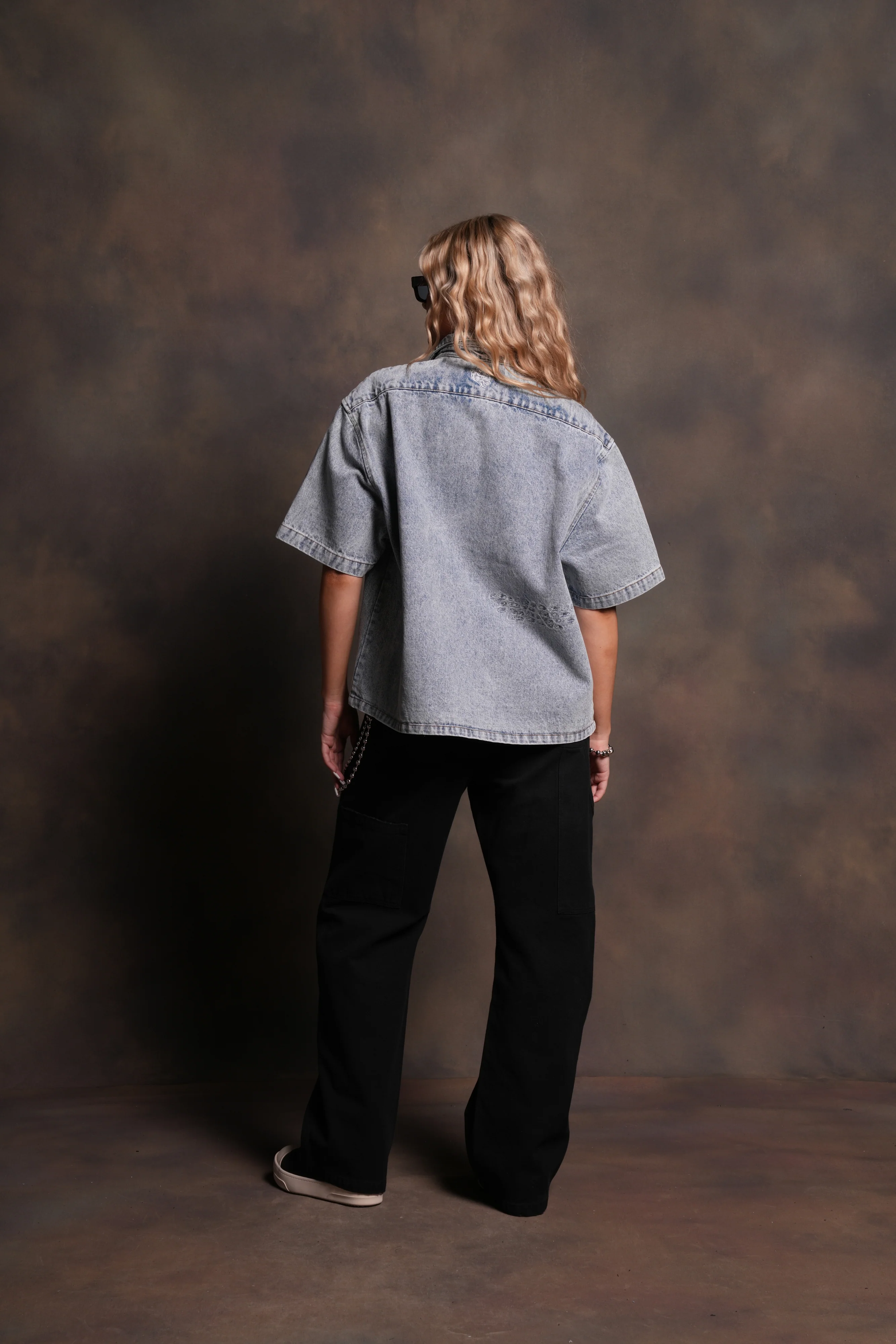 Wolves Ride Denim Vince Shirt in Light Wash - Image 14