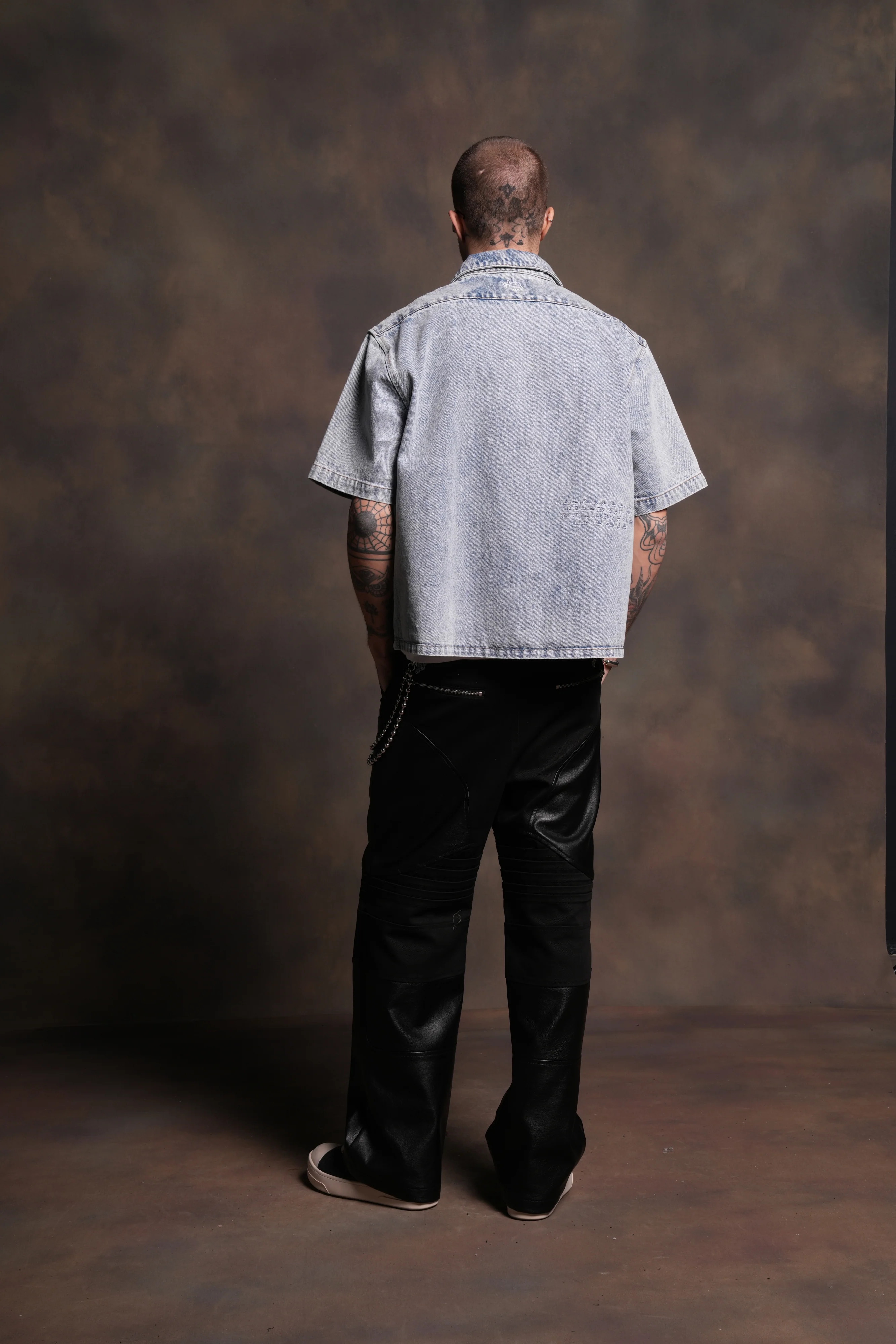 Wolves Ride Denim Vince Shirt in Light Wash - Image 7