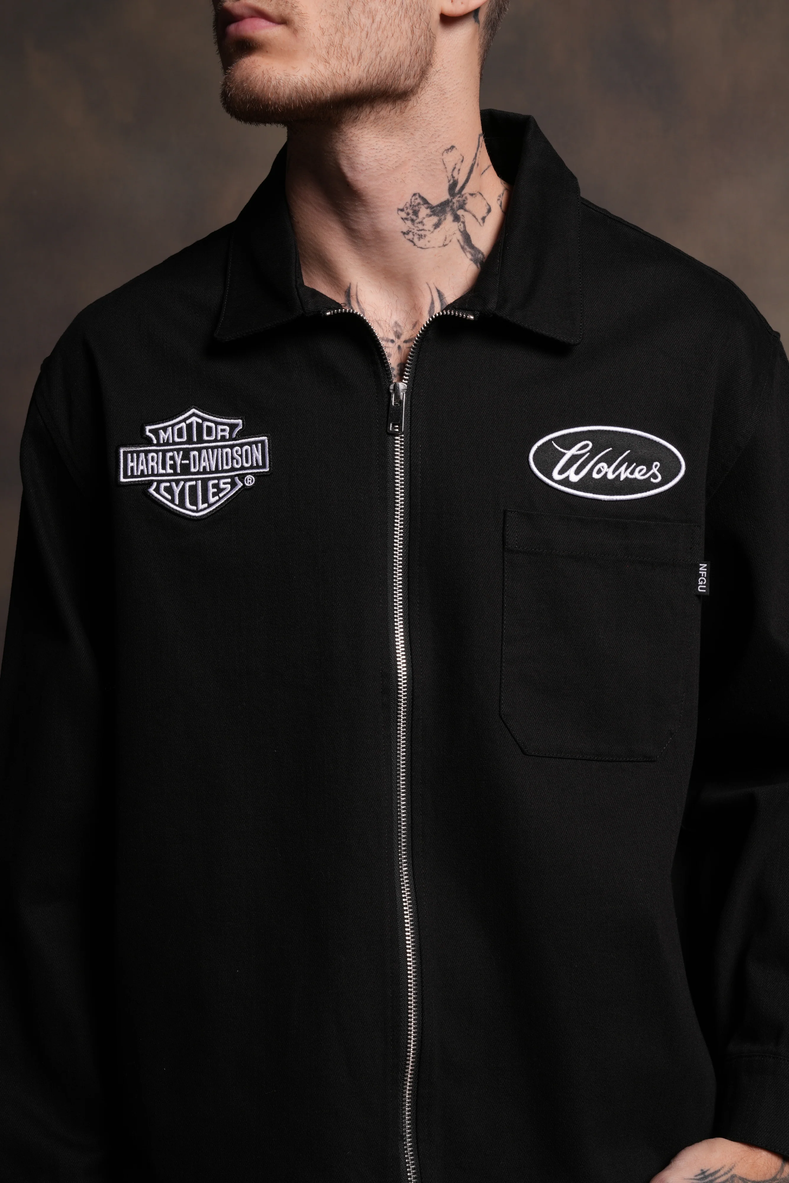 Wolves Ride LS Vince Shirt in Black - Image 8
