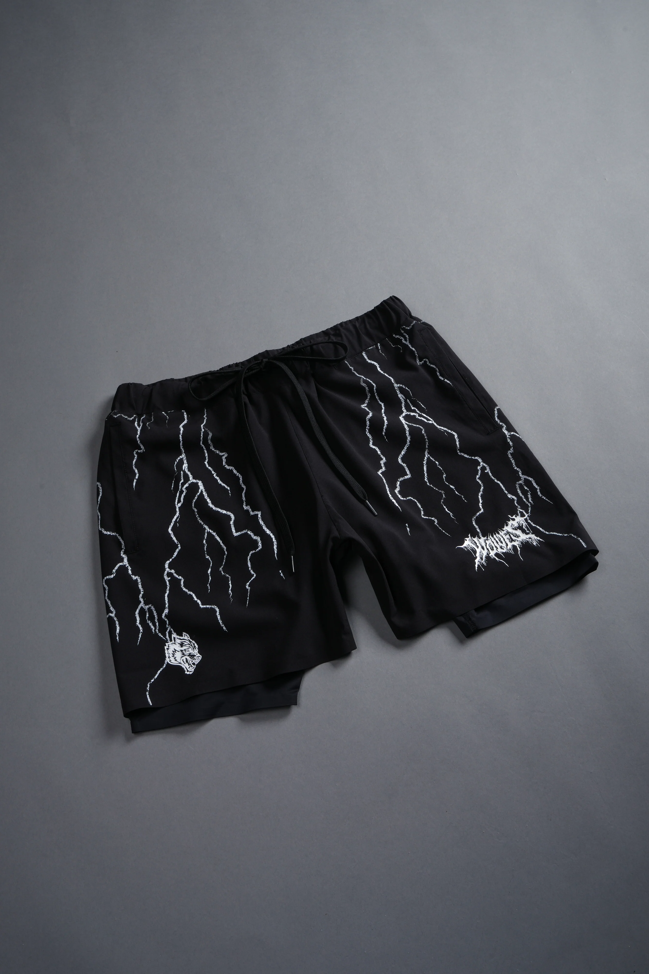 Wolves Storm Compression Shorts in Black - Image 3