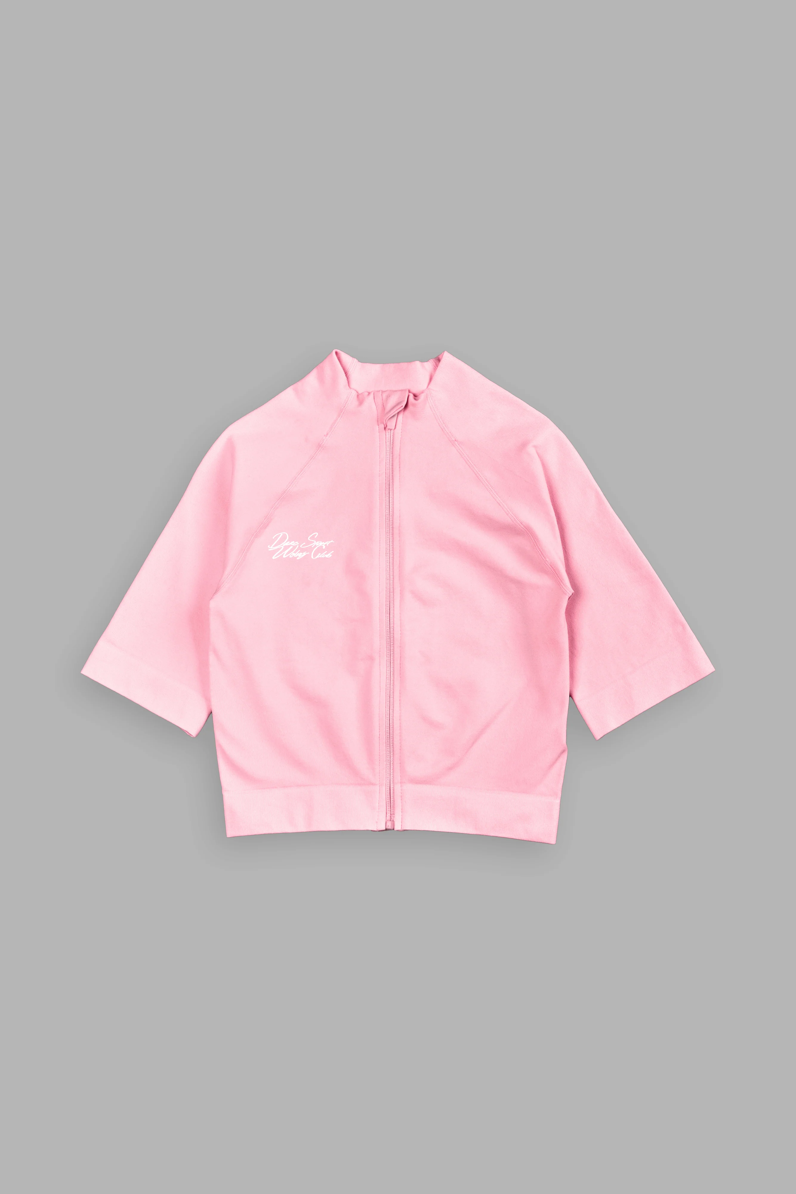 Written In Stone "Everson Seamless" Yasmin S/S Zip Top in Cherry Blossom - Image 3