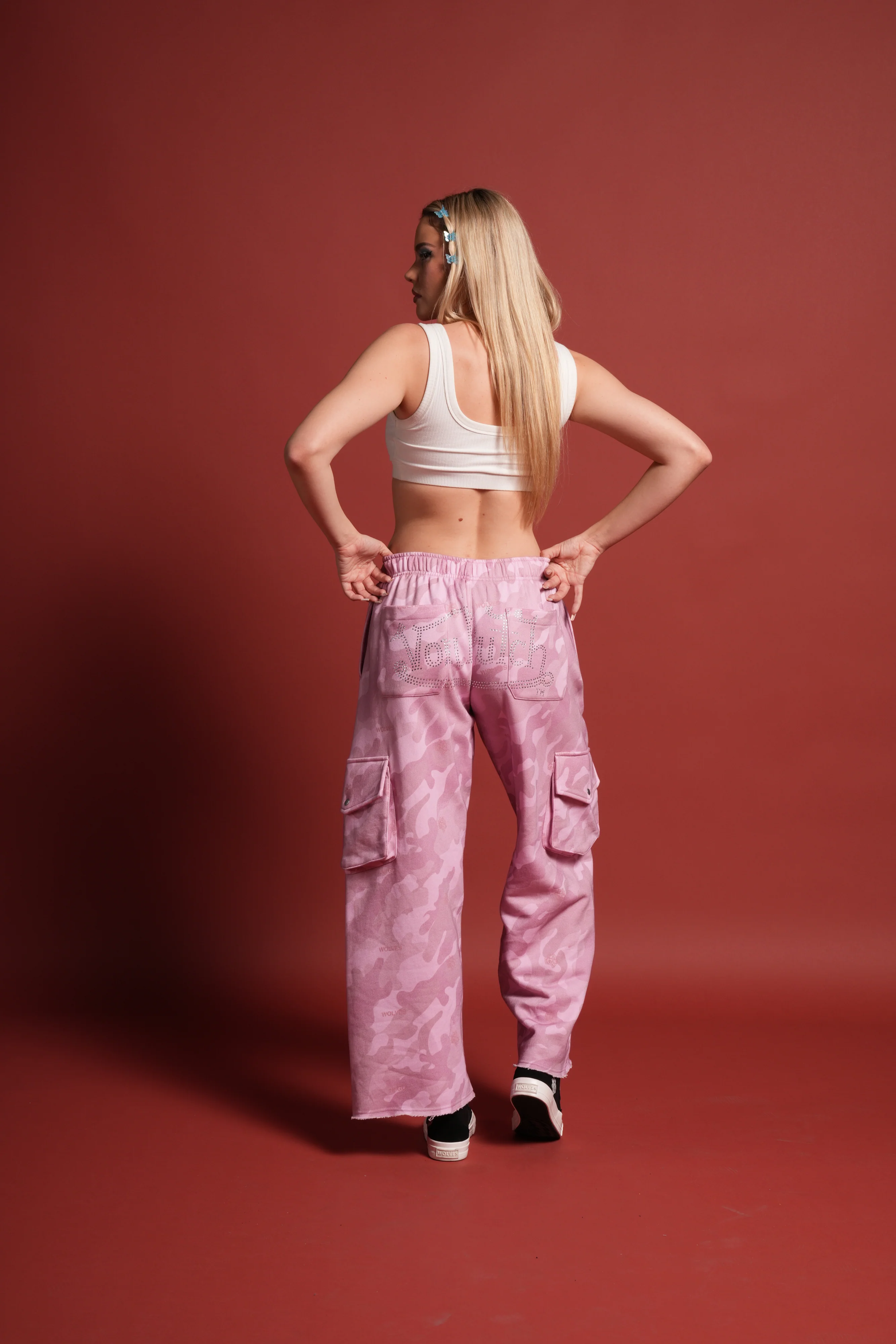 Y2Kulture Durst Cargo Sweats in DSVD Bubblegum Camo - Image 6