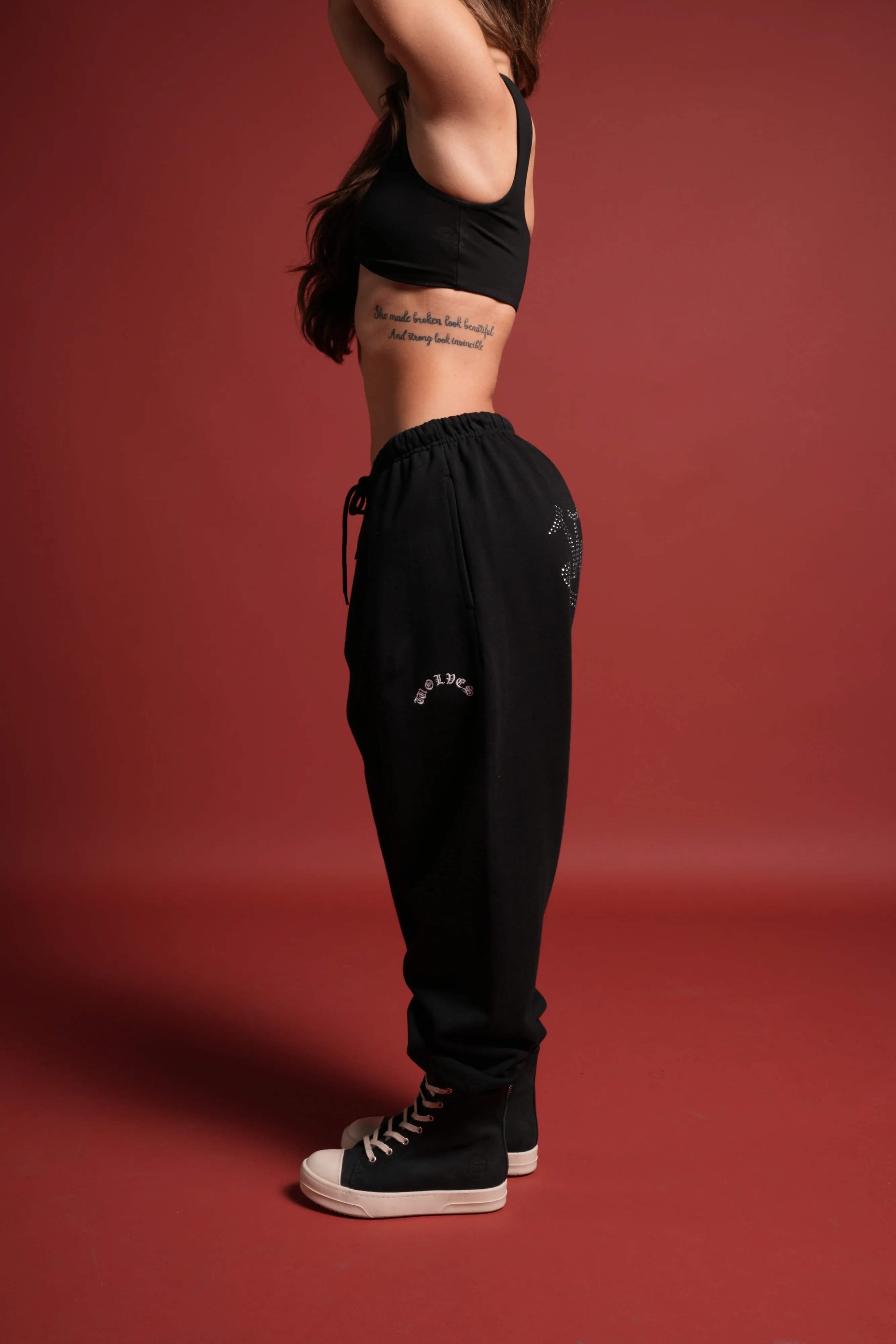 Y2Kulture Lounger Sweat Pants in Black - Image 3