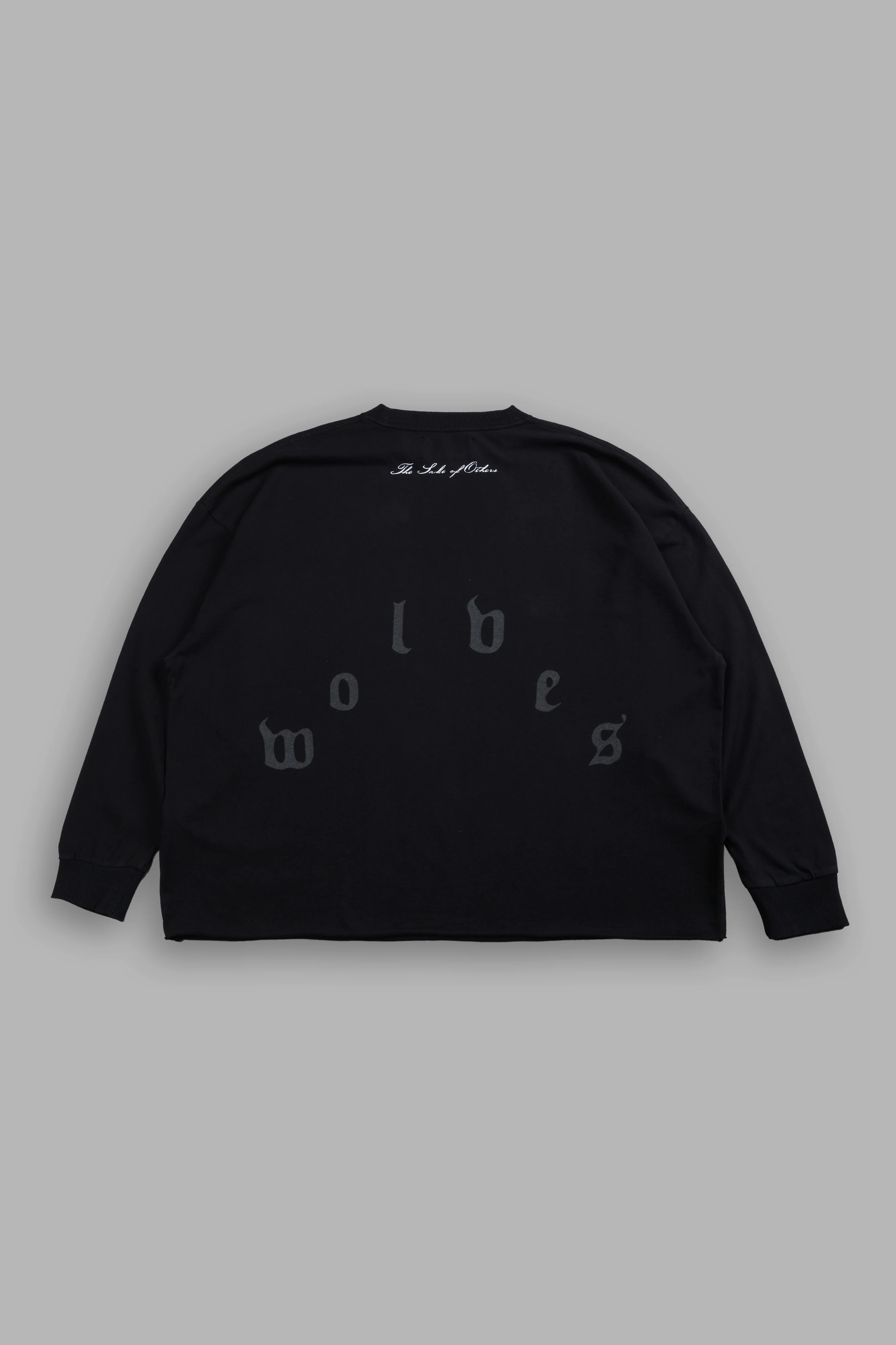 You Are the Reason Grunge Mid-Length Raw Hem LS Tee in Black - Image 3