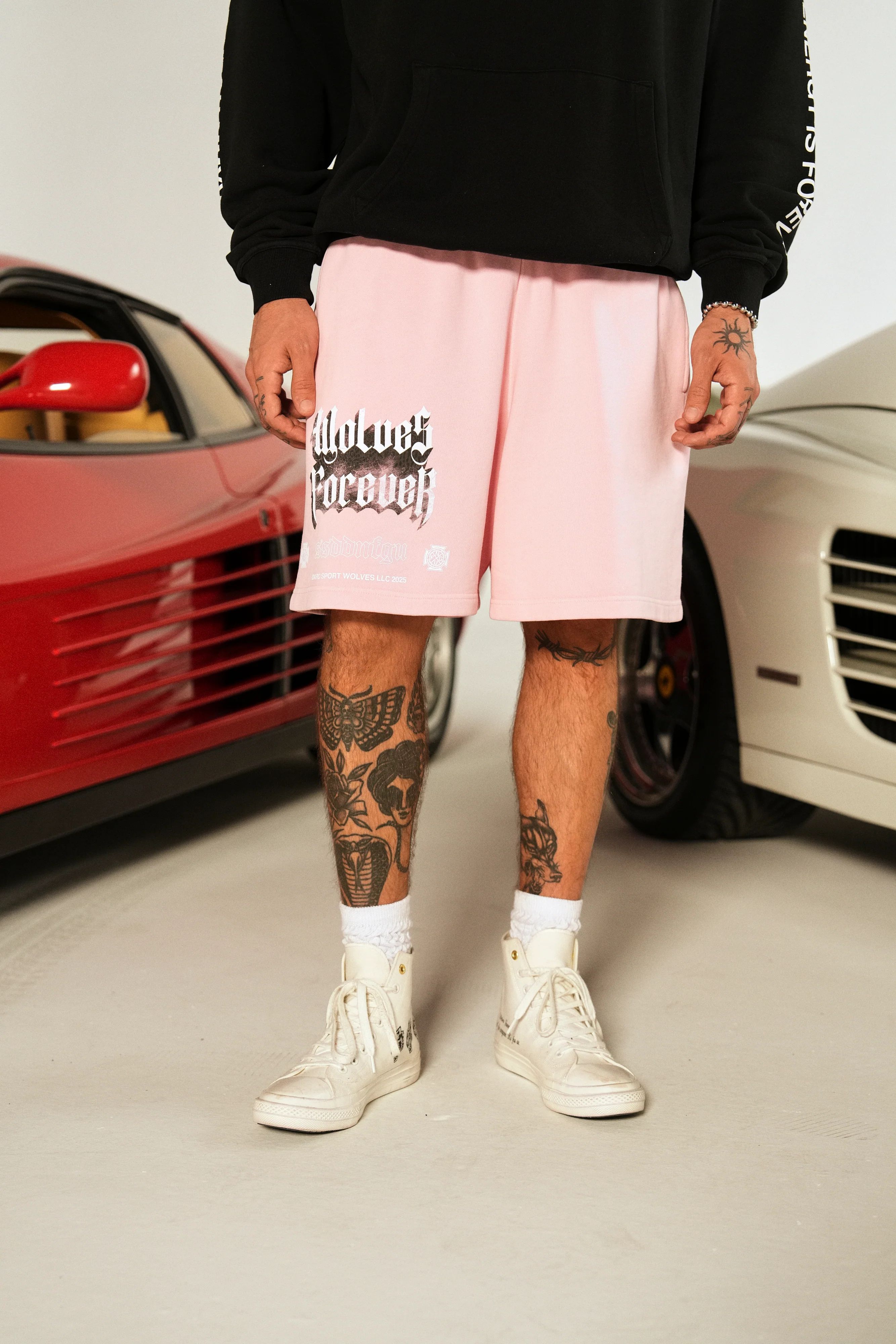 You'll Know Oversized Post Lounge Sweat Shorts in Cherry Blossom - Image 2