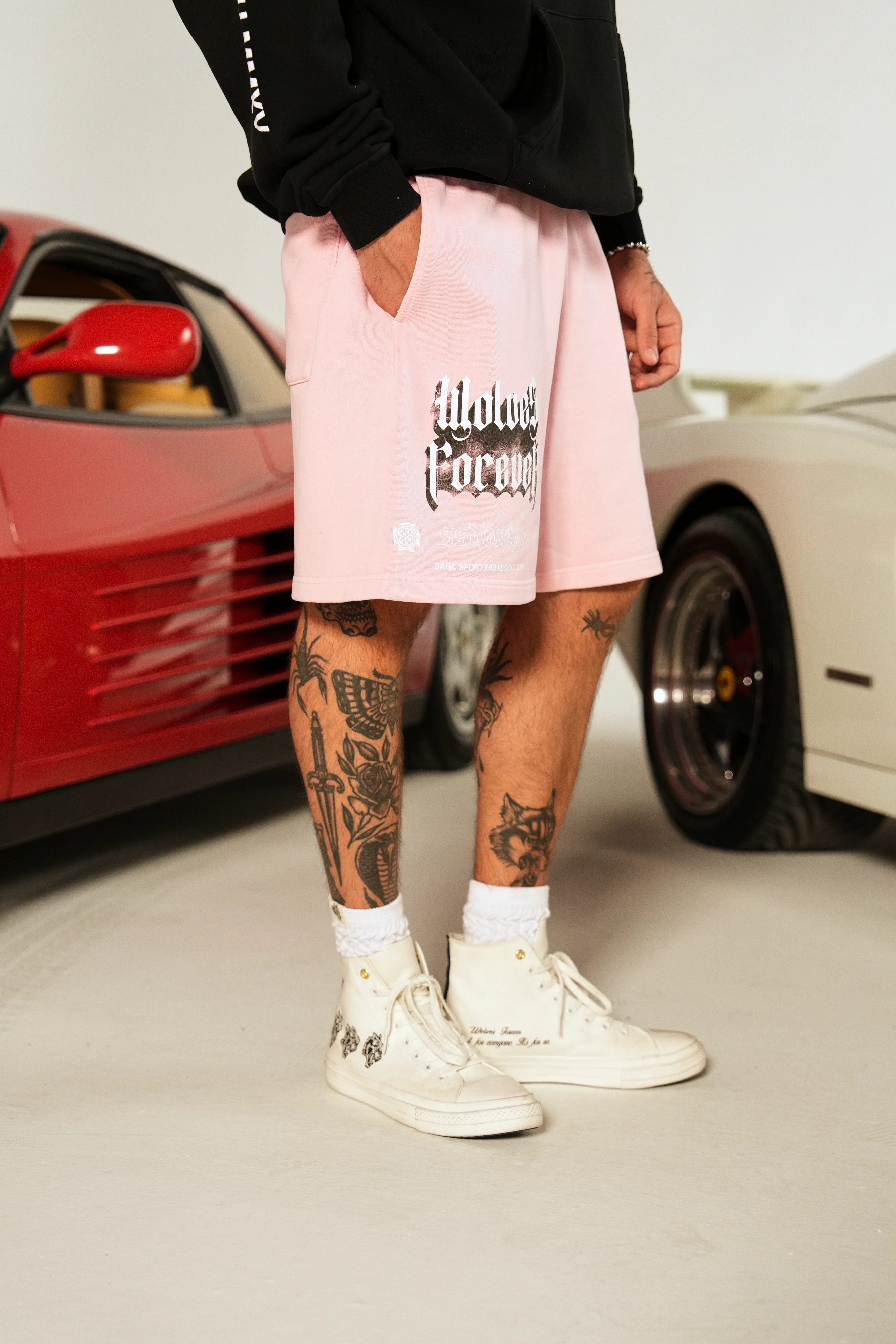 You'll Know Oversized Post Lounge Sweat Shorts in Cherry Blossom - Image 5